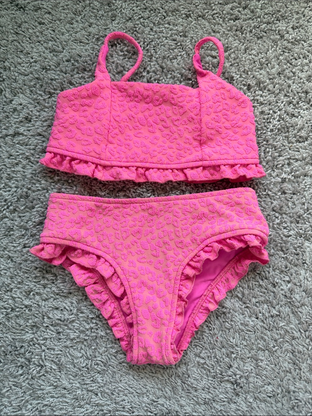 Girls Pink Ruffle Two-Piece Swim Bikini